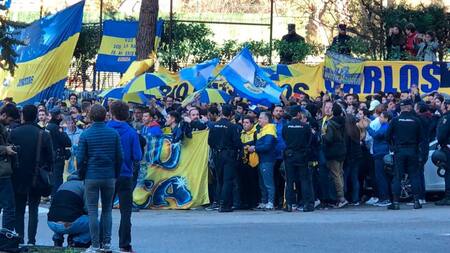 Hinchas de Boca hicieron banderazo en Madrid, Superfinal de Copa Libertadores