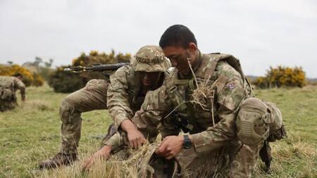 Los Gurkas, una pieza clave del ejercicio militar británico en las Islas Malvinas. Foto: X @Gurkha_Brigade