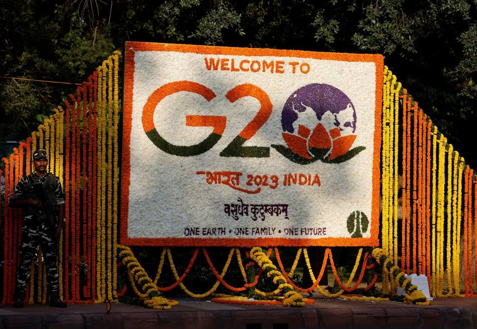 Cartel de bienvenida a la Cumbre del G20. Foto: Reuters.