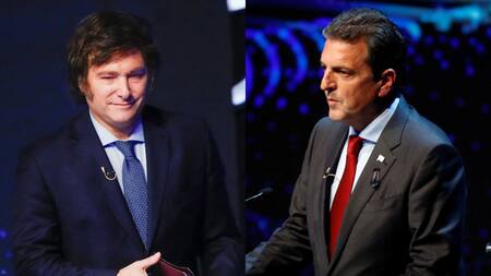 Javier Milei y Sergio Massa. Fotos: NA.