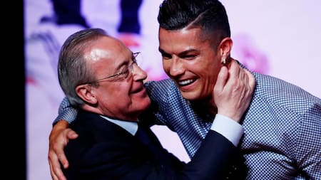 Florentino Pérez, presidente del Real Madrid y Cristiano Ronaldo