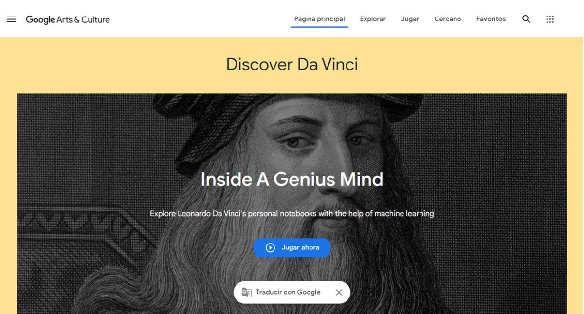 Inicio Google Arts & Culture. Foto: Captura de pantalla