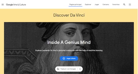 Inicio Google Arts & Culture. Foto: Captura de pantalla