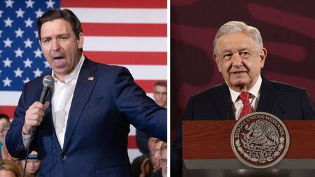 Ron DeSantis y López Obrador. Fotos: EFE