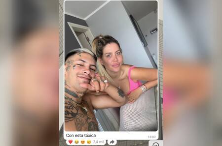 Publicación de L-Gante con Wanda Nara. Foto: Canal de difusión de L-Gante en WhatsApp.