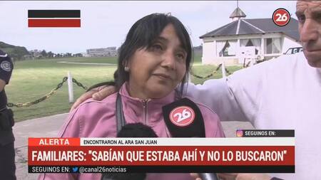 Tía de Hernán Rodríguez, familiar de tripulantes del ARA San Juan (Canal 26)