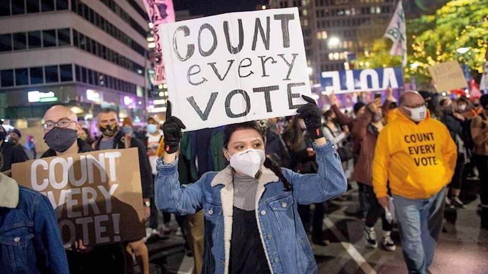 Manifestantes simpatizantes de Trump