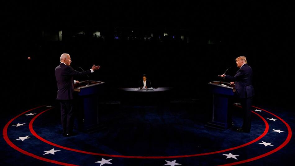 Debate presidencial entre Trump y Biden. Foto: Reuters.