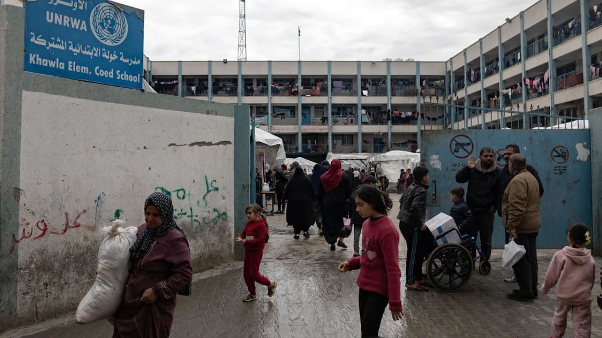 Refugiados de Naciones Unidas para los refugiados palestinos (UNRWA). Foto: EFE
