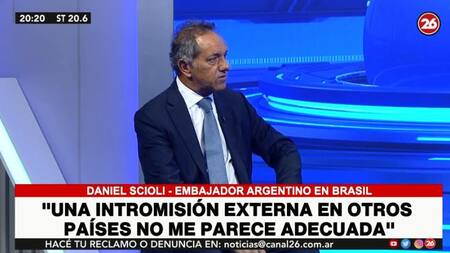 Daniel Scioli en Canal 26