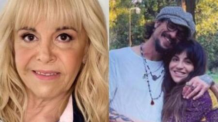 Claudia Villafañe y Daniel Osvaldo junto a Gianinna Maradona. Foto: NA.