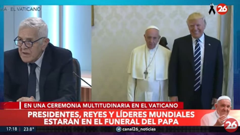 Jorge Castro sobre la presencia de líderes mundiales en el último adiós al Papa Francisco. Foto: Captura de video.