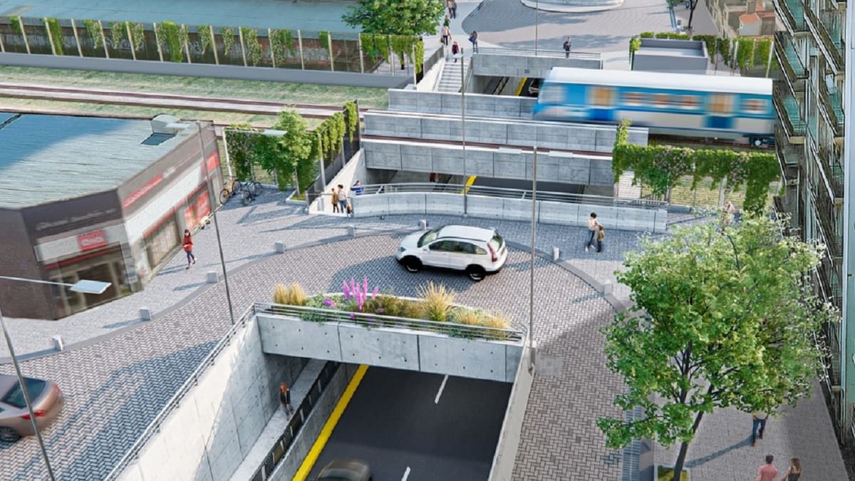 Las obras públicas en el paso bajo nivel de la avenida Álvarez Thomas y el ferrocarril Mitre.