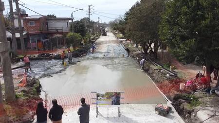 Pavimentación en San Jorge. Foto: Captura de pantalla.