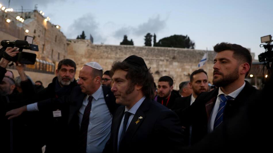 Javier Milei visita el Muro de las Lamentaciones, Jerusalén, Israel. Efe