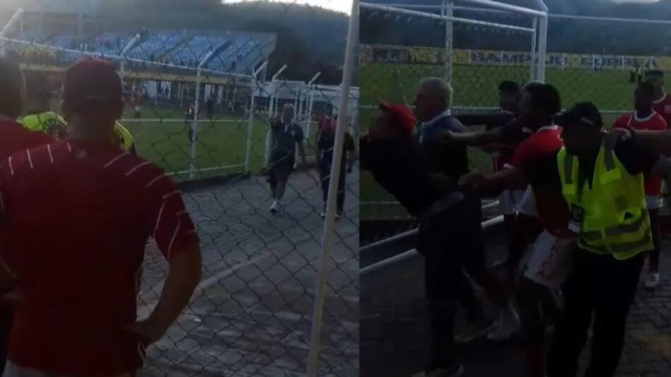 Un técnico echó a trompadas a la barrabrava de su equipo. Foto: captura de pantalla.