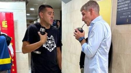 Juan Román Riquelme y Martín Palermo, fútbol argentino. Foto: NA