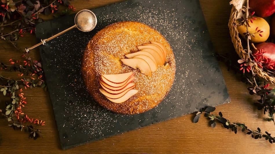 Torta de peras y manteca.