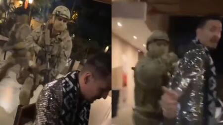 Momento que detuvieron a Rodrigo Tapari. Fotos: captura video.