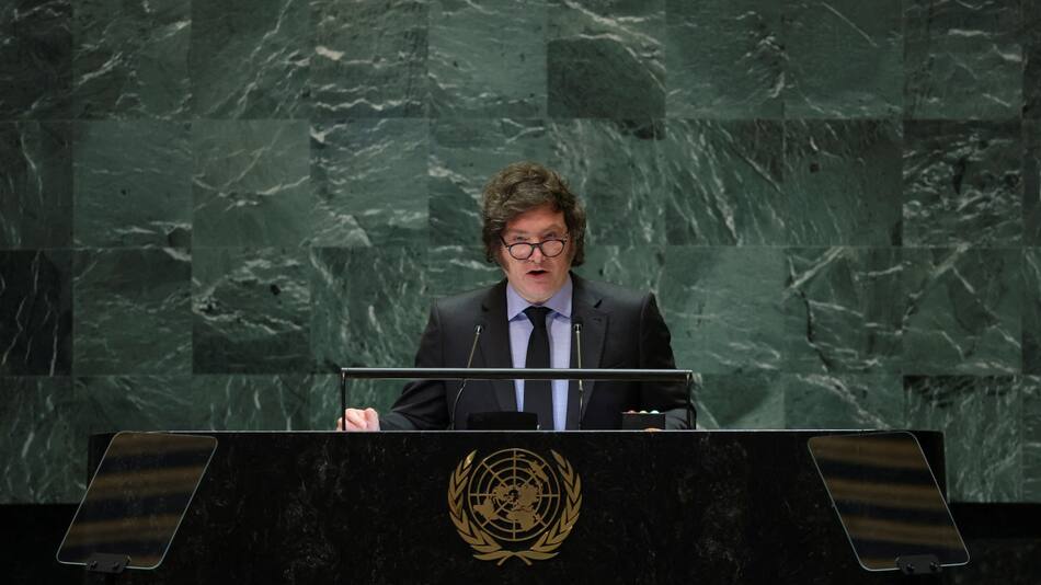 Javier Milei ante la Asamblea General de la ONU. Foto: REUTERS.