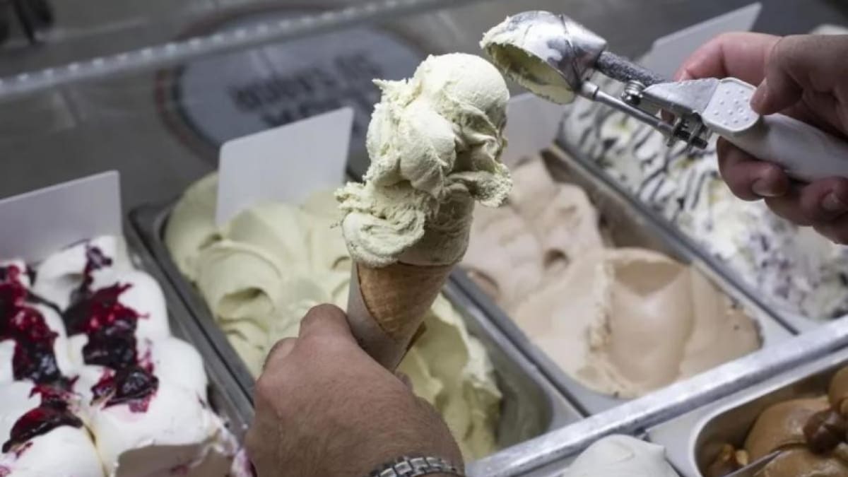 Helado de pistacho.