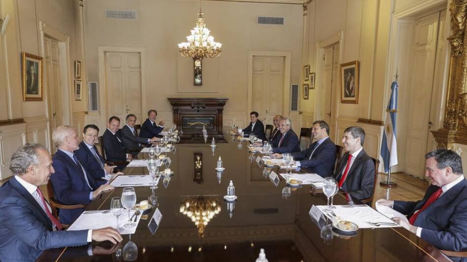Reunión de Alberto Fernández con empresarios en Casa Rosada, AGENCIA NA