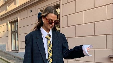 Ideas sencillas para utilizar corbatas este invierno 2025. Foto: Pinterest.