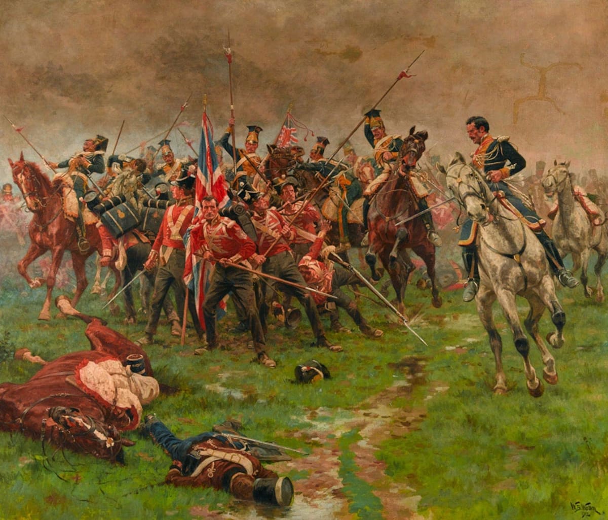 Regimiento británico defendiendo su bandera