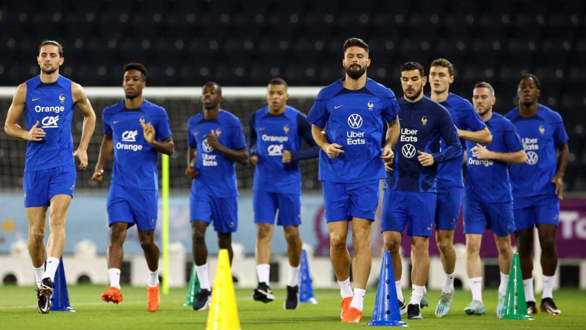 Entrenamiento de la Selección francesa. Foto: Reuters.