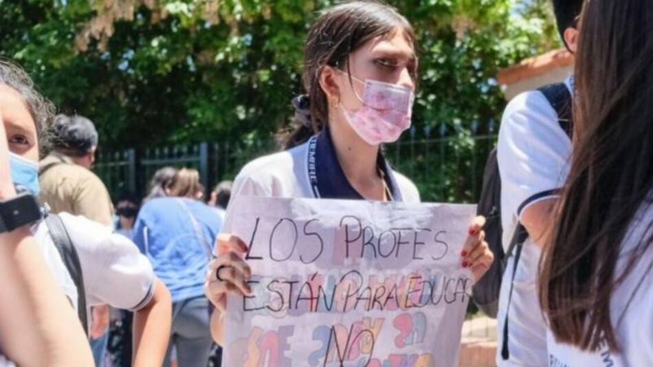 La protesta de este miércoles que realizaron los alumnos, foto NA