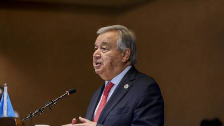Antonio Guterres en la Tercera Cumbre del Sur para el Grupo de los 77 (G-77) y China en Kampala. EFE