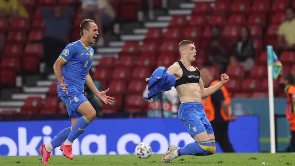 Festejo de Ucrania ante Suecia por la Eurocopa, REUTERS