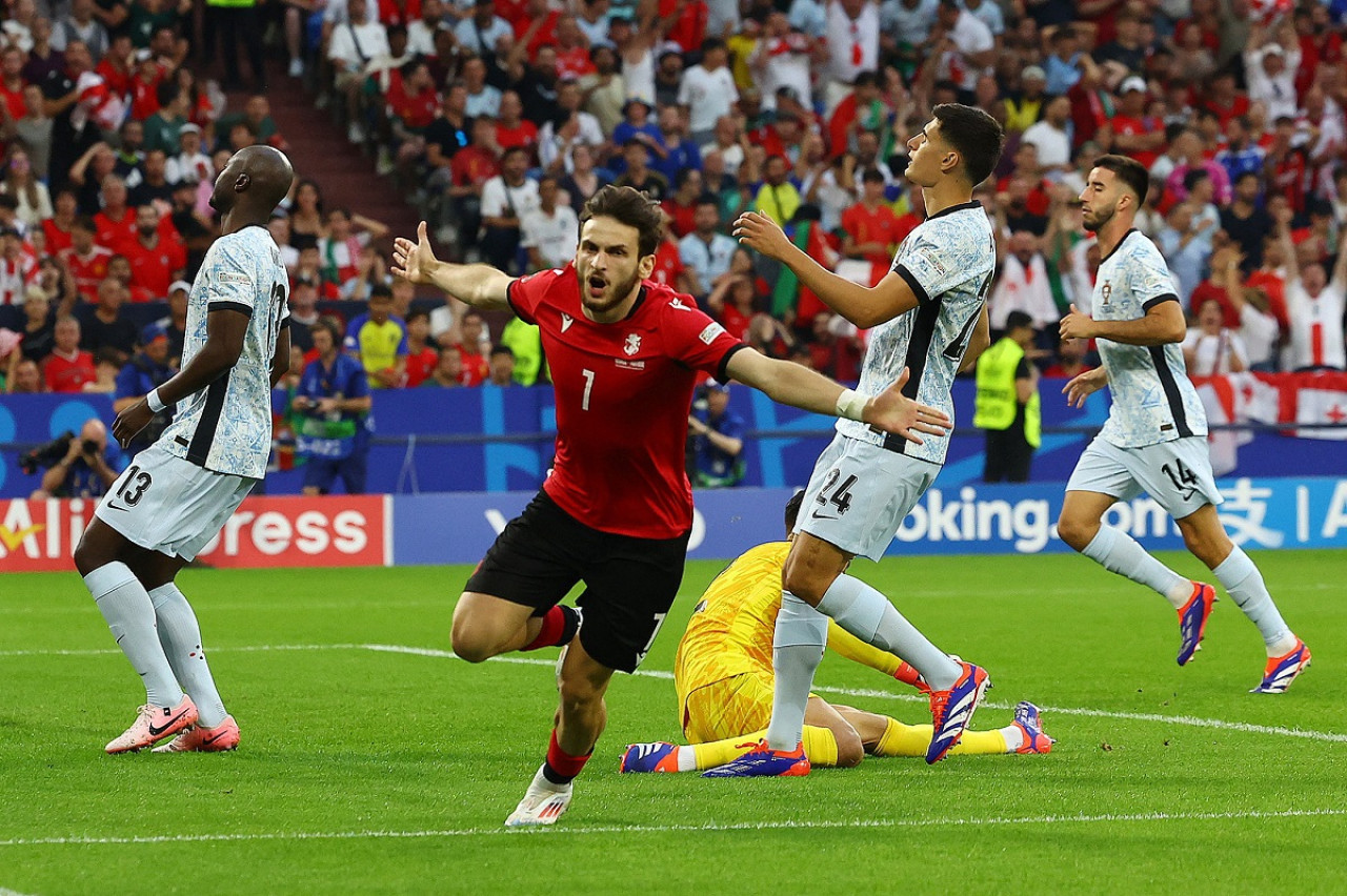 Khvicha Kvaratskhelia; Georgia vs. Portugal; Eurocopa. Foto: Reuters.