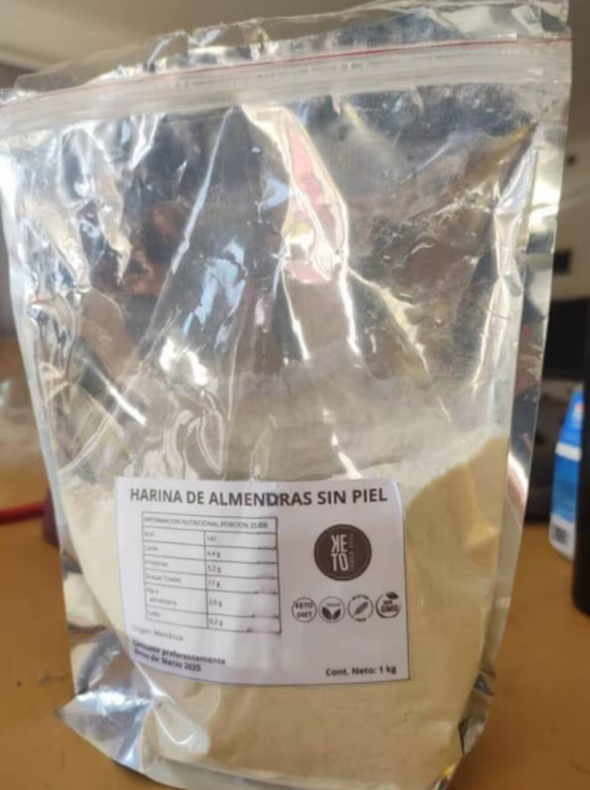 Harina de almendras prohibida por la ANMAT. Foto: Diario Uno.