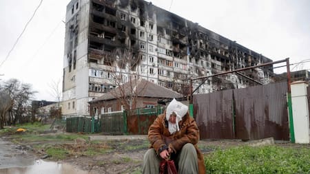La ciudad de Mariupol en Ucrania, deterioriada por la guerra.