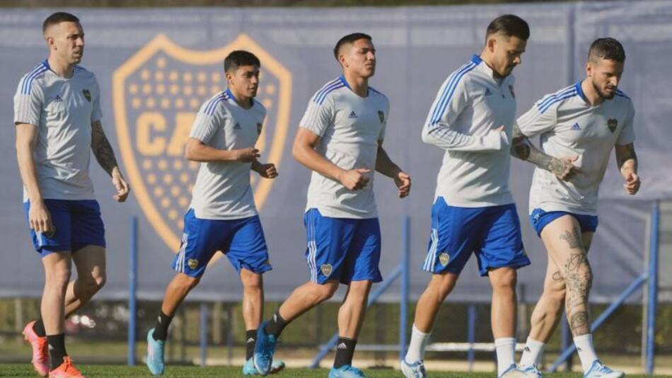 Entrenamiento de Boca, fútbol argentino. Foto: NA.