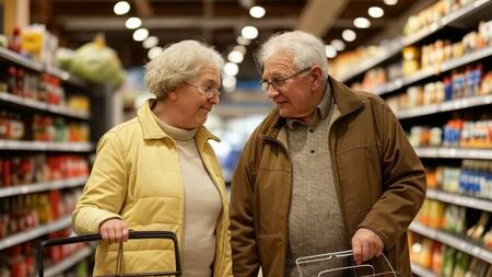 Beneficios para jubilados en supermercados de Mar del Plata. Foto: IA.