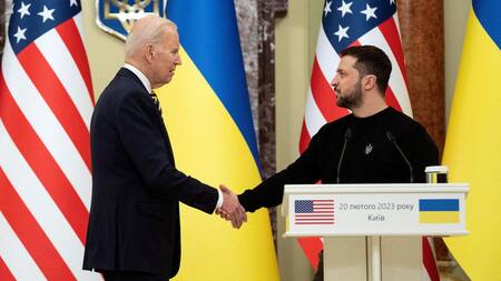 Joe Biden y Volodímir Zelenski. Foto: Reuters.