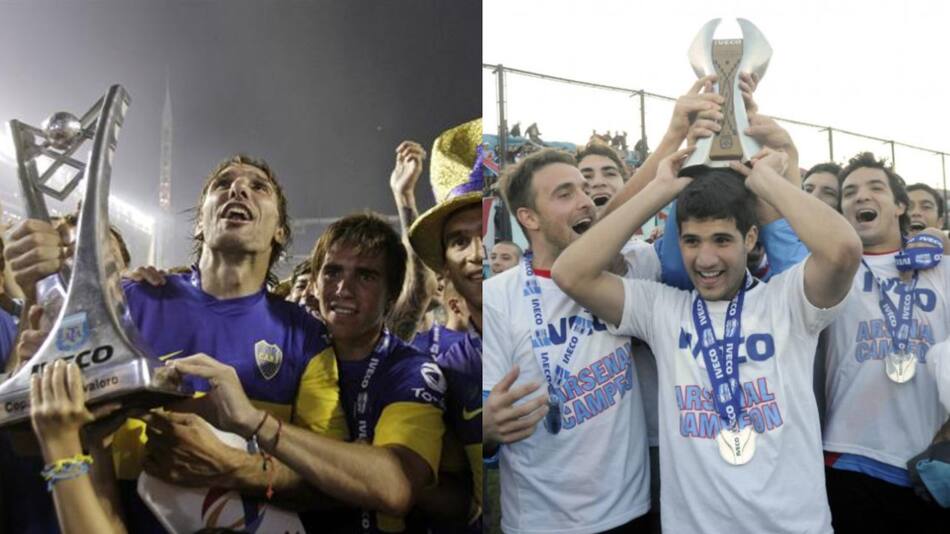 Boca y Arsenal, los últimos ganadores de los torneos Clausura y Apertura.