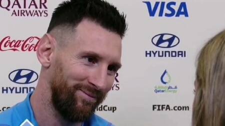 Lionel Messi y la periodista. Foto: captura.