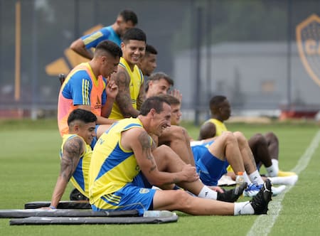 Cristian Lema, entrenamiento de Boca Juniors. Foto: NA