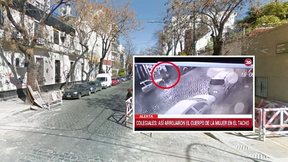 Crimen en Colegiales: así arrojaron el cuerpo de la mujer al contenedor