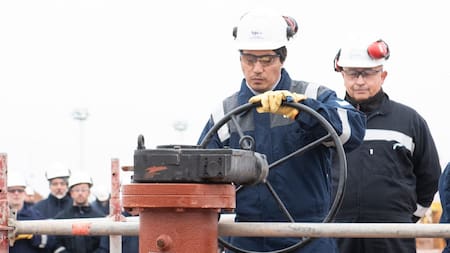 Comenzó el llenado del Gasoducto Néstor Kirchner. Foto: Twitter.