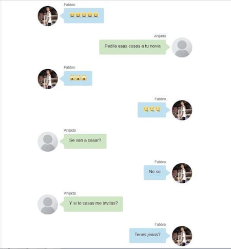 Chats entre Jonathan Fabbro y sobrina