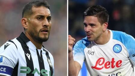 Giovanni Simeone y el "Tucu" Pereyra. Fotos: NA