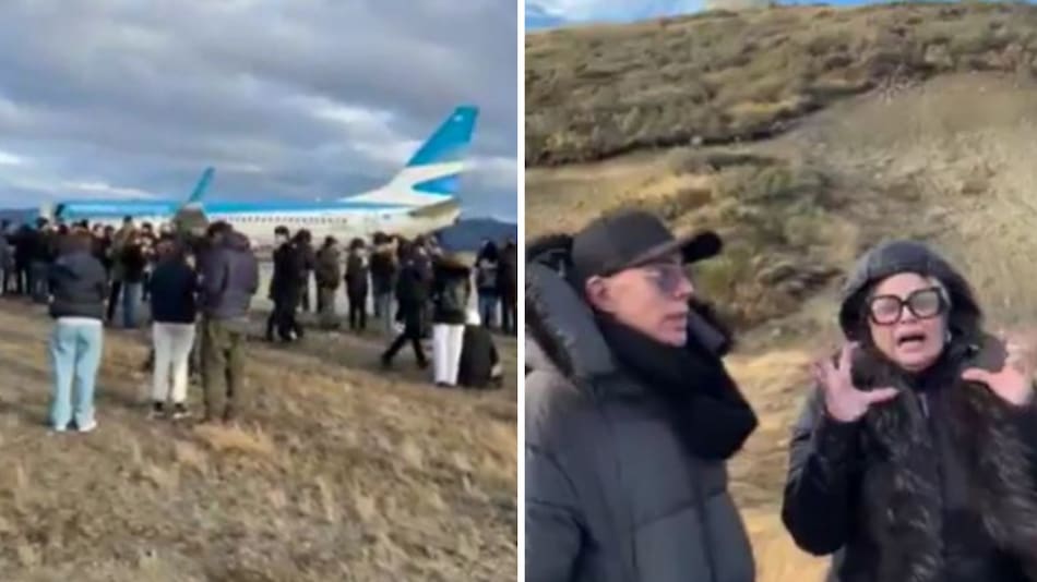 Amenaza de bomba al avión de Marcelo Polino y Carmen Barbieri. Foto: captura de video.