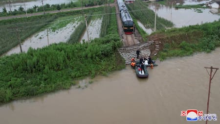 Fuertes inundaciones en Corea del Norte. Foto: Reuters.