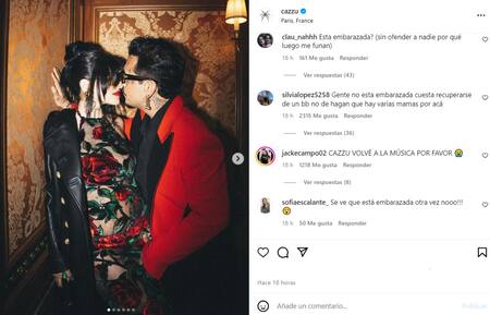 Los comentarios que recibió Cazzu en su último posteo. Foto: Instagram.