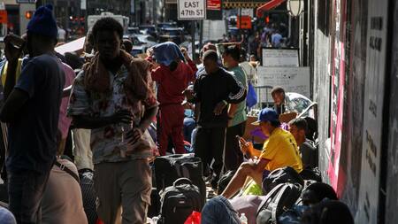 Crisis migratoria en Nueva York. Foto: EFE