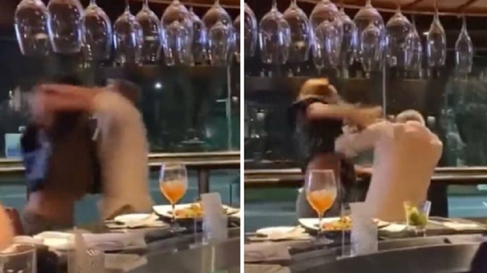 Escándalo en un conocido resto: una mujer encontró a su ex con otra pareja y lo agarró a piñas. Foto captura